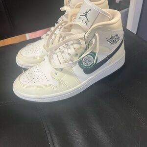 Nike Air Jordan Cream and Black Sneakers